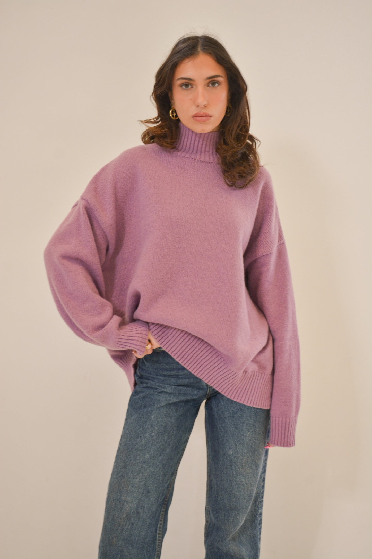 Lavender Split Sweater